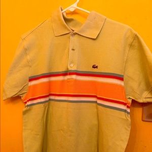 lacoste shirt light green w stripes